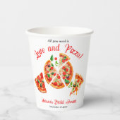 イタリアンラブ＆ピザパーティースライス ブライダルシャワー 紙コップ (正面)