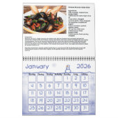 イタリアンレシピ予定表 カレンダー (1月 2026)