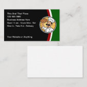 イタリアンレストランとピザ屋の名刺 名刺 (正面/裏面)