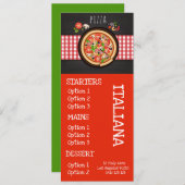 イタリアンレストランのピザディナーメニュー メニュー (正面/裏面)