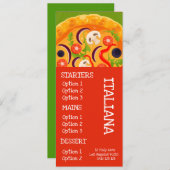 イタリアンレストランのピザディナーメニュー メニュー (正面/裏面)