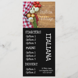 イタリアンレストランのピザディナーメニュー メニュー