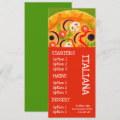 イタリアンレストラン ピザ 夕食 メニュー (正面/裏面)