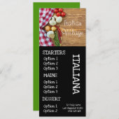 イタリアンレストラン ピザ 夕食 メニュー (正面/裏面)