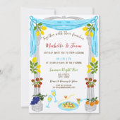 イタリアンレトロお洒落おもしろい手描きレモン写真 招待状 (正面)