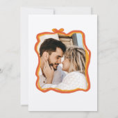 イタリアンレトロお洒落おもしろい手描き弓フォト 招待状 (裏面)