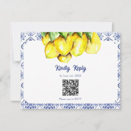 イタリアンレモンのラ・ドルチェ・ヴィータ結婚式RSVP QRオンライン 出欠カード