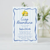 イタリアンレモンのCiao Baby Shower(赤ちゃんのお披露目会)の招待状 招待状 (スタンド正面)