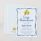 イタリアンレモンのCiao Baby Shower(赤ちゃんのお披露目会)の招待状 招待状 (正面/裏面)