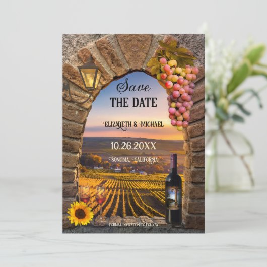 イタリアンワインをテーマにした写真ウェディング セーブザデート (スタンド正面)