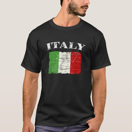 イタリアンヴィンテージフラグItalyレトロバナーT S Tシャツ (正面)