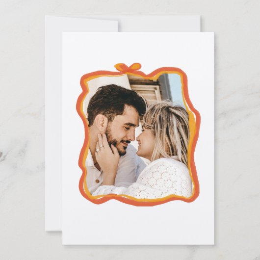 イタリアン予測できなお洒落おもしろい手描きBow写真 招待状 (裏面)