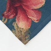 イタリアン化膿性赤、白い花黄金離れの花 フリースブランケット (角)