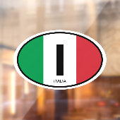 イタリアン国旗の国コード楕円ビニールカー ウィンドウサイン (シート2)