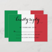 イタリアン国旗の色が親切に返信結婚する 出欠カード (正面/裏面)