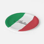イタリアン国旗&イタリア – パーティー、誕生日/スポーツ ペーパープレート (アングル)