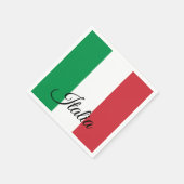 イタリアン国旗&イタリア – 旅行、ファッション/スポーツファン スタンダードカクテルナプキン (角)
