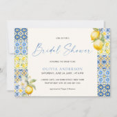 イタリアン地中海のタイルブライダルシャワー 招待状 (正面)