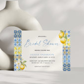 イタリアン地中海のタイルブライダルシャワー 招待状