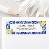 イタリアン地中海のフローラタイル差出人住所 ラベル (インサイチュ)