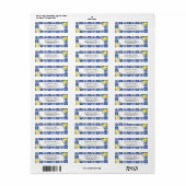 イタリアン地中海のフローラタイル差出人住所 ラベル (フルシート)