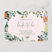 イタリアン地中海のブライダルシャワー共有Aレシピ エンクロージャーカード (正面)