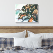 イタリアン子犬とグレイ生まれたばかりのハウンド キャンバスプリント (インサイチュ (寝室))