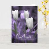 イタリアン悔やみや弔慰紫(白いチューリップ付) カード (黄色い花)