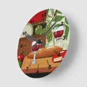 イタリアン料理の時計 ラウンド壁時計 (傾斜)