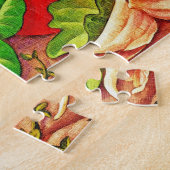 イタリアン料理成分トマトとバジル ジグソーパズル (側面)