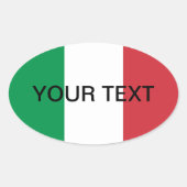 イタリアン旗の楕円シール |イタリア国旗 楕円形シール (正面)