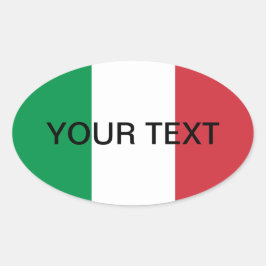 イタリアン旗の楕円シール |イタリア国旗 楕円形シール