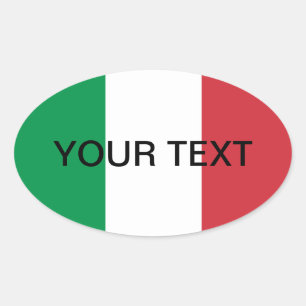 イタリアン旗の楕円シール イタリア国旗 楕円形シール
