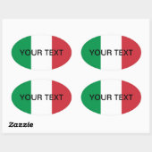 イタリアン旗の楕円シール |イタリア国旗 楕円形シール (シート)