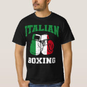 イタリアン旗ボクシング手袋 Tシャツ (正面)