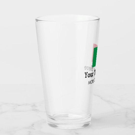 イタリアン旗付きビールグラスカスタム文字 タンブラーグラス (右)