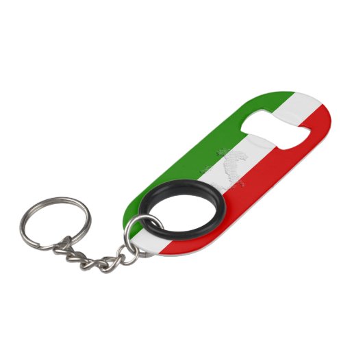 イタリアン旗 キーホルダー栓抜き (正面アングル)