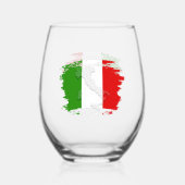 イタリアン旗 ステムなしワイングラス (正面)