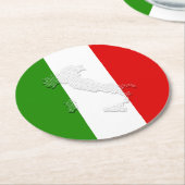 イタリアン旗 ラウンドペーパーコースター (アングル)