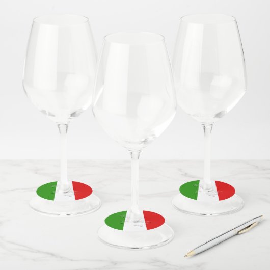 イタリアン旗 ワイングラスタグ (セット)