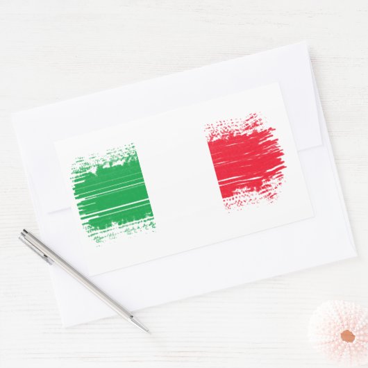 イタリアン旗 長方形シール (封筒)