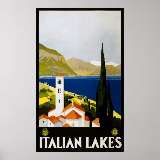 イタリアン湖イタリアのヴィンテージ旅行ポスター ポスター (正面)