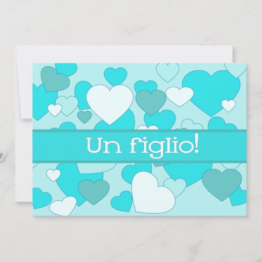 イタリアン男の赤ちゃん誕生発表 案内状 (正面)