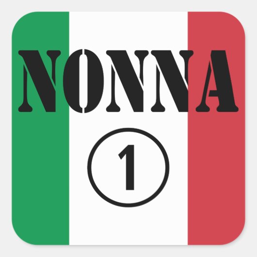 イタリアン祖母:Nonna Numero Uno スクエアシール (正面)
