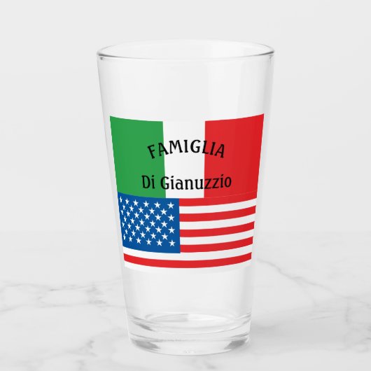 イタリアン米国国旗イタリアンのプライド タンブラーグラス (正面)