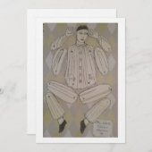 イタリアン紙人形 – 3体 招待状 (正面/裏面)