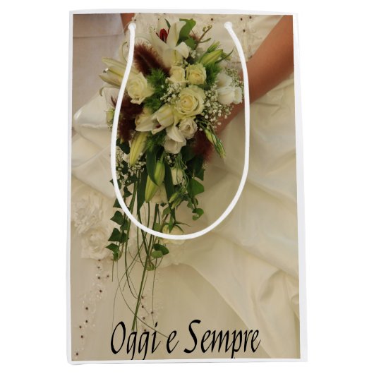 イタリアン結婚おめでとう抱き枕 ミディアムペーパーバッグ (正面)