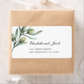 イタリアン結婚のオリーブ葉ズ。緑のアドレス ラベル (インサイチュ)