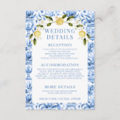 イタリアン結婚地中海のタイルの詳細カード エンクロージャーカード (正面)