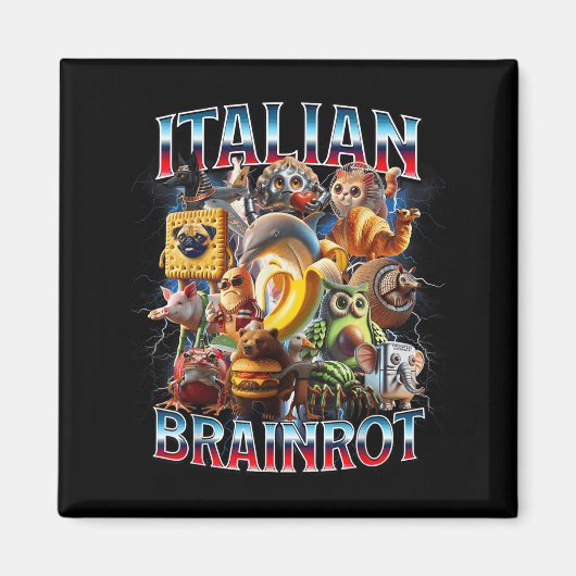 イタリアン脳の腐ったイタリアンミームおもしろい少年 マグネット (正面)